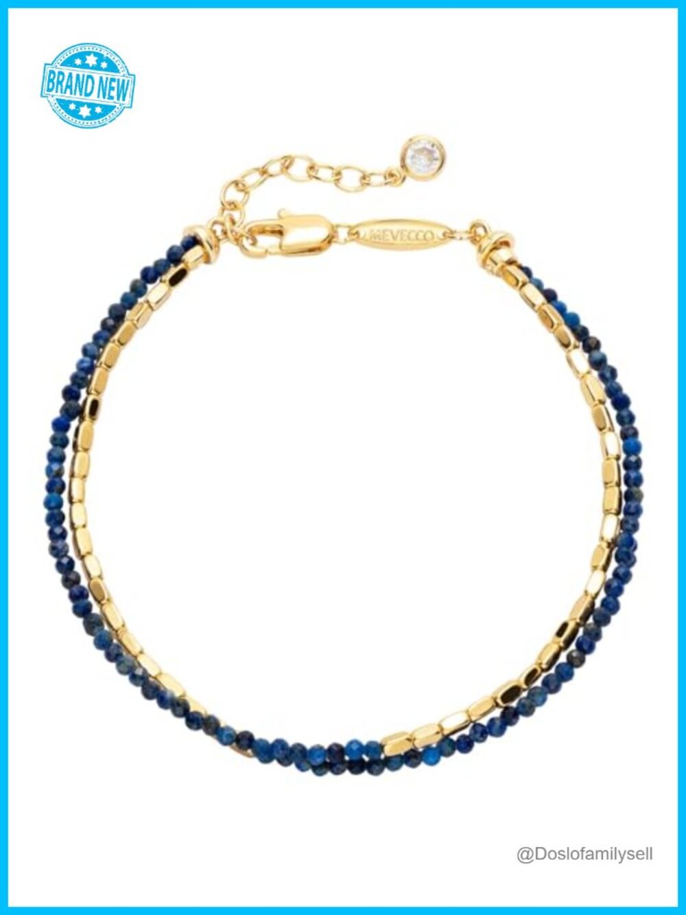 Layered Stone Mixed Bracelet 18K Gold Plated Handmade Charm Chain Bracelet